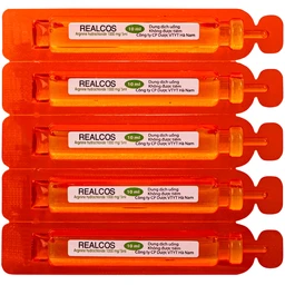 Thuốc Realcos 1000mg/5ml Hà Nam điều trị các bệnh lý liên quan đến rối loạn chu trình urê, bao gồm thiếu hụt các enzyme (20 ống) 5