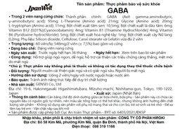 Viên uống hỗ trợ giảm các triệu chứng mất ngủ, khó ngủ, giấc ngủ không sâu, giảm lo lắng Gaba Jpanwell (60 viên)