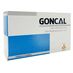 Thuốc Goncal 1.47/0.15 DaviPharm phòng ngừa và điều trị thiếu canxi (6 vỉ x 10 viên)