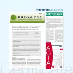 Xịt mũi xoang Nasodren Hartington 50mg giúp làm sạch mũi xoang, giảm triệu chứng viêm xoang cấp và mãn tính