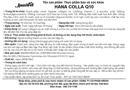 Chai uống bổ sung collagen giúp đẹp da tăng độ ẩm cho da và độ đàn hồi cho da Hana Colla Q10 Jpanwell (10 chai x 50ml)