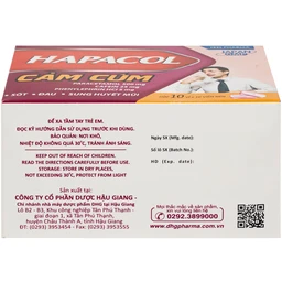 Thuốc Hapacol cảm cúm DHG Pharma Điều trị các triệu chứng của cảm cúm như sốt, đau, sung huyết mũi (10 vỉ x 10 viên)