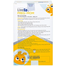 Bào tử lợi khuẩn cho mẹ và bé hết lo táo bón - biếng ăn LiveSpo PREG-MOM (20 ống x 5ml)