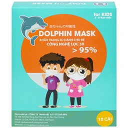 Khẩu trang trẻ em 4 lớp 3D Dolphin Mask (10 cái) ngăn khói bụi, vi khuẩn và giọt bắn