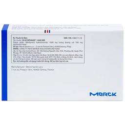 Thuốc Glucophage 1000mg Merck điều trị đái tháo đường típ 2 (2 vỉ x 15 viên)