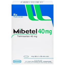 Viên nén Mibetel 40mg Hasan điều trị tăng huyết áp (3 vỉ x 10 viên)
