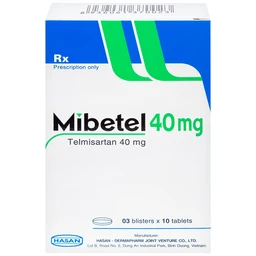 Viên nén Mibetel 40mg Hasan điều trị tăng huyết áp (3 vỉ x 10 viên)