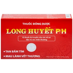 Thuốc Long Huyết P/H Phúc Hưng đặc trị tan bầm tím, mau lành vết thương (2 vỉ x 12 viên)