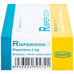 Thuốc Risperidon 2 Hasan điều trị bệnh tâm thần phân liệt (5 vỉ x 10 viên) 