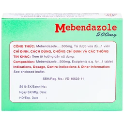 Viên nén Mebendazole 500mg Mekophar điều trị nhiễm một hay nhiều loại giun (1 viên)