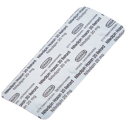 Viên nén Nifedipin Hasan 20 Retard Hasan điều trị tăng huyết áp (10 vỉ x 10 viên)