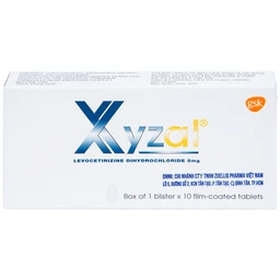 Thuốc Xyzal 5mg GSK điều trị triệu chứng viêm mũi dị ứng theo mùa (1 vỉ x 10 viên) 