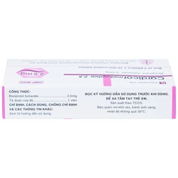 Thuốc Cardicor Mekophar 2.5 điều trị tăng huyết áp, đau thắt ngực (3 vỉ x 10 viên)