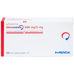 Thuốc Glucovance 500mg/5mg Merck điều trị bệnh đái tháo đường típ 2 (2 vỉ x 15 viên)