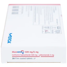 Thuốc Glucovance 500mg/5mg Merck điều trị bệnh đái tháo đường típ 2 (2 vỉ x 15 viên)