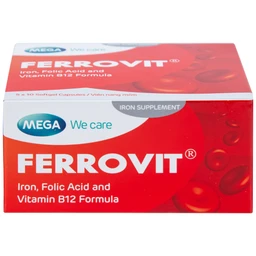 Thuốc Ferrovit MEGA We care điều trị thiếu máu do thiếu sắt (5 vỉ x 10 viên)