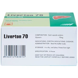 Viên nang cứng Liverton 70 Pymepharco điều trị bệnh gan, giải độc gan, rối loạn về gan (10 vỉ x 10 viên) 