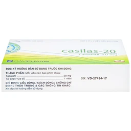 Thuốc Casilas-20 Davipharm điều trị rối loạn cương dương (2 vỉ x 2 viên)