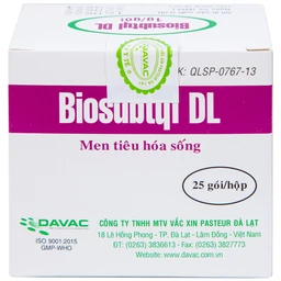 Men tiêu hoá sống Biosubtyl DL Davac điều trị tiêu chảy, viêm đại tràng, rối loạn tiêu hoá (25 gói)