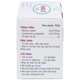 Men tiêu hoá sống Biosubtyl DL Davac điều trị tiêu chảy, viêm đại tràng, rối loạn tiêu hoá (25 gói)