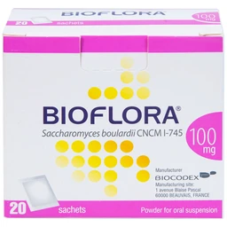 Bột Bioflora 100mg Biocodex điều trị tiêu chảy (20 gói)