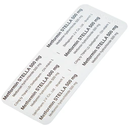 Viên nén Metformin Stella 500mg điều trị bệnh đái tháo đường típ 2 (3 vỉ x 10 viên)