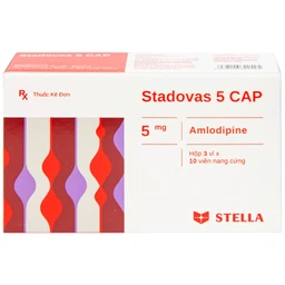 Thuốc Stadovas 5 CAP Stella điều trị tăng huyết áp, đau thắt ngực mạn tính ổn định (3 vỉ x 10 viên)