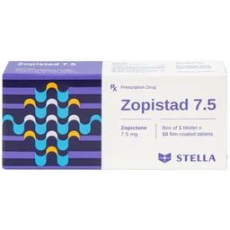 Thuốc Zopistad 7.5 Stella hỗ trợ điều trị ngắn hạn chứng mất ngủ (1 vỉ x 10 viên)