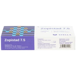 Thuốc Zopistad 7.5 Stella hỗ trợ điều trị ngắn hạn chứng mất ngủ (1 vỉ x 10 viên)