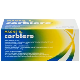 Viên nén Magne-B6 Corbière Sanofi điều trị thiếu magnesi riêng biệt hay kết hợp (5 vỉ x 10 viên)