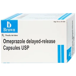 Thuốc Omeprazole 20mg Delayed Release Brawn điều trị loét dạ dày tá tràng (10 vỉ x 10 viên)