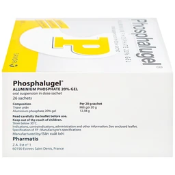 Hỗn dịch uống Phosphalugel Sanofi giảm độ axit của dạ dày (26 gói x 20g)