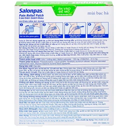Cao dán giảm đau Salonpas Pain Relief Patch dùng trong các cơn đau vai, đau cổ (7cm x 10 cm - 5 miếng)