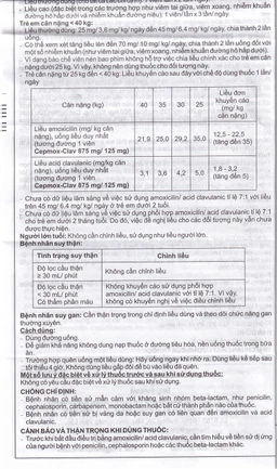 Thuốc Cepmox-Clav 875mg/125mg Imexpharm điều trị viêm xoang cấp tính do vi khuẩn, viêm tai giữa cấp tính (2 vỉ x 7 viên)