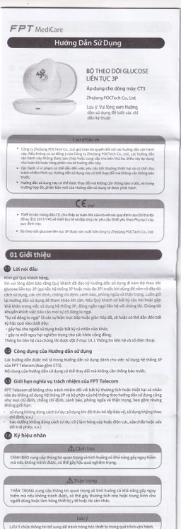 Bộ cảm biến đường huyết liên tục 3P dùng cho người bị tiểu đường (theo dõi liên tục 14 ngày)