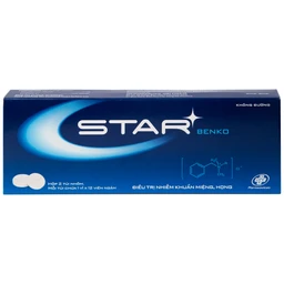 Viên ngậm Star Benko OPV điều trị nhiễm khuẩn miệng, họng (2 vỉ x 12 viên)