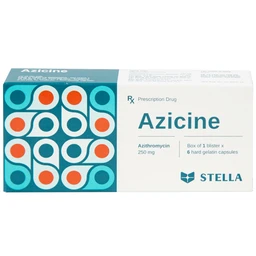 Thuốc Azicine 250mg Stella điều trị nhiễm khuẩn (1 vỉ x 6 viên)