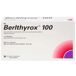 Thuốc Berlthyrox 100 Menarini điều trị thiểu năng tuyến giáp (4 vỉ x 25 viên)