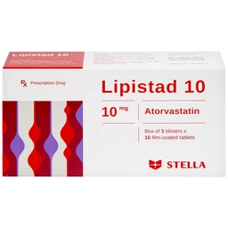 Viên nén Lipistad 10 Stella điều trị tăng cholesterol máu (3 vỉ x 10 viên)