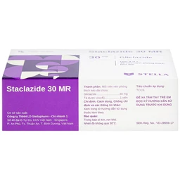 Thuốc Staclazide 30 MR Stella điều trị đái tháo đường típ 2 (3 vỉ x 10 viên)
