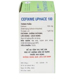 Bột pha hỗn dịch uống Cefixime Uphace 100mg điều trị nhiễm khuẩn (10 gói x 2g)