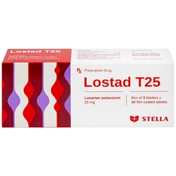 Thuốc Lostad T25 25mg Stella điều trị tăng huyết áp (3 vỉ x 10 viên)