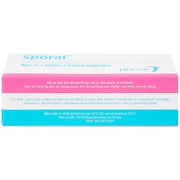 Thuốc Sporal Janssen điều trị các bệnh nấm phụ khoa, da, toàn thân (1 vỉ x 4 viên)