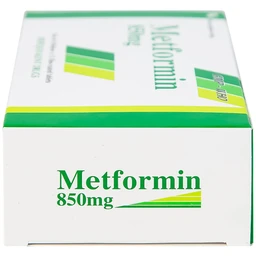 Viên nén Metformin 850mg Tipharco điều trị đái tháo đường không phụ thuộc insulin típ 2 (4 vỉ x 15 viên) 