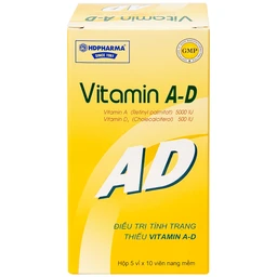 Thuốc Vitamin A-D HDpharma điều trị tình trạng thiếu Vitamin A và D (5 vỉ x 10 viên)