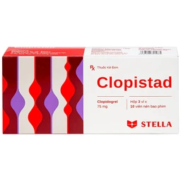 Thuốc Clopistad 75mg Stella phòng ngừa các biến cố do huyết khối động mạch (3 vỉ x 10 viên)