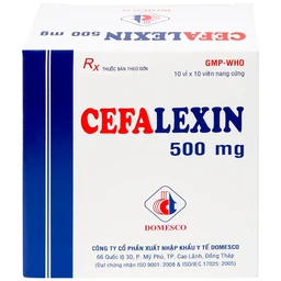 Thuốc Cefalexin 500mg Domesco điều trị nhiễm khuẩn (10 vỉ x 10 viên)