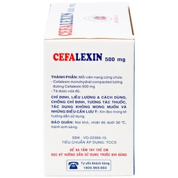 Thuốc Cefalexin 500mg Domesco điều trị nhiễm khuẩn (10 vỉ x 10 viên)