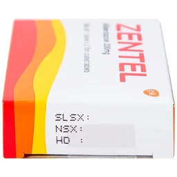 Thuốc Zentel Albendazole 200mg GSK điều trị các loại giun đường ruột nhạy cảm (1 vỉ x 2 viên)