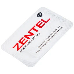 Thuốc Zentel Albendazole 200mg GSK điều trị các loại giun đường ruột nhạy cảm (1 vỉ x 2 viên)